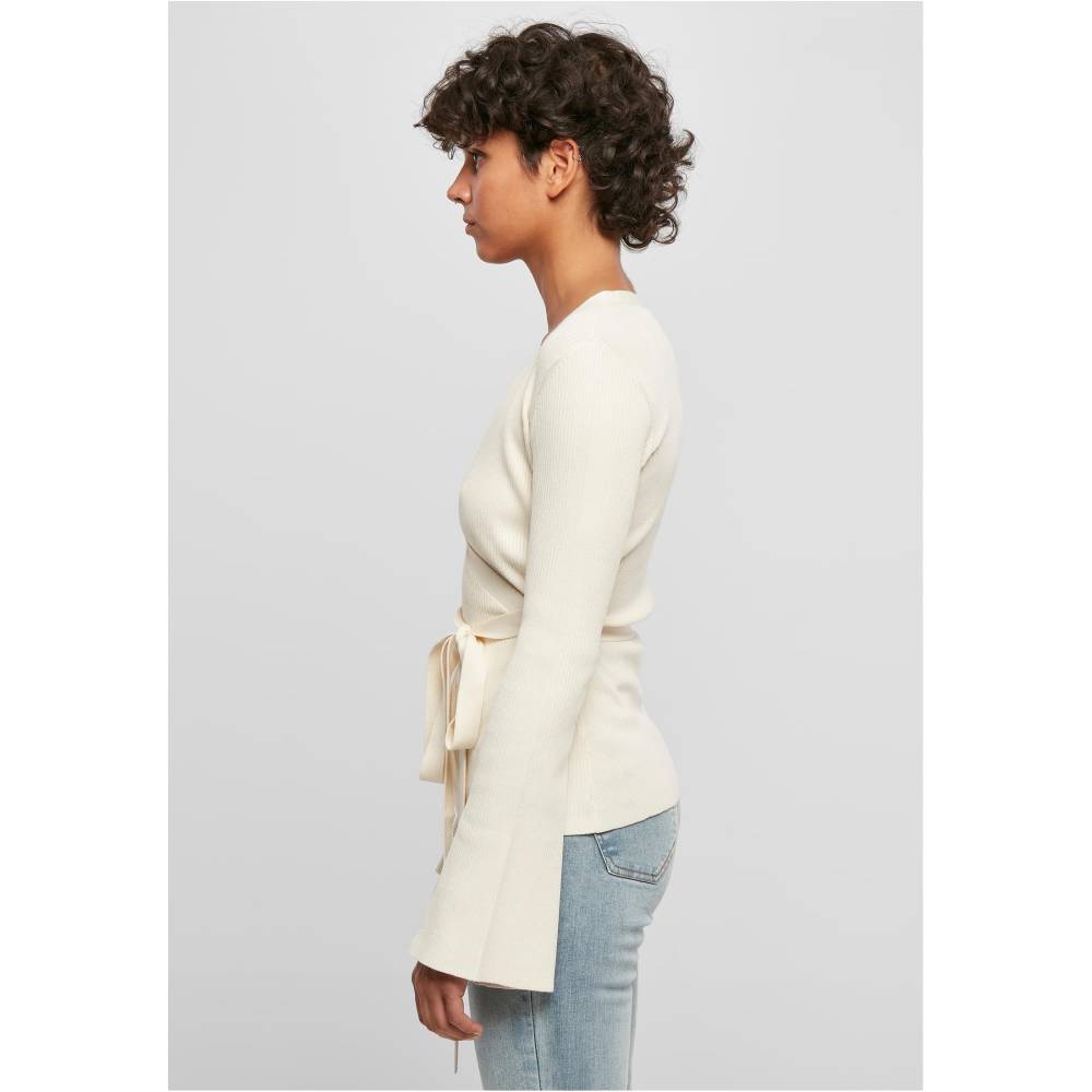 Urban Classics - Rib Knit Wrapped Lange cardigan - Ivoorkleurig